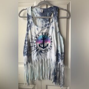 dreamsicle Tie-Dye Fringe Tank Top Size L